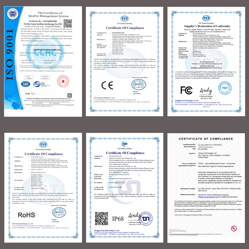 6-certificates Yuwang certificates of ISO9001, CE, FCC, ROHS, IP68 UL